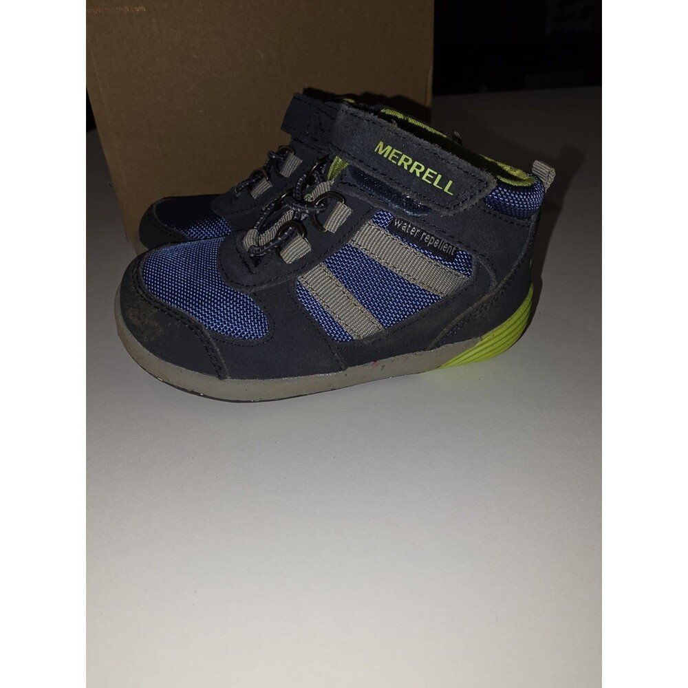 Merrell Boys Bare Steps Ridge High Top Sneakers Water Resistant Blue Size 7.5M